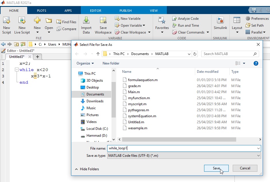 While Loop in Matlab explained with Example Codes