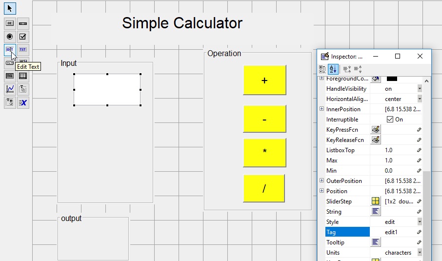 GUI in MATLAB step by step complete designing & Programming