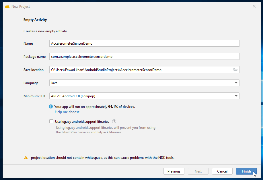 Accelerometer Sensor in Android Studio Electronic Clinic