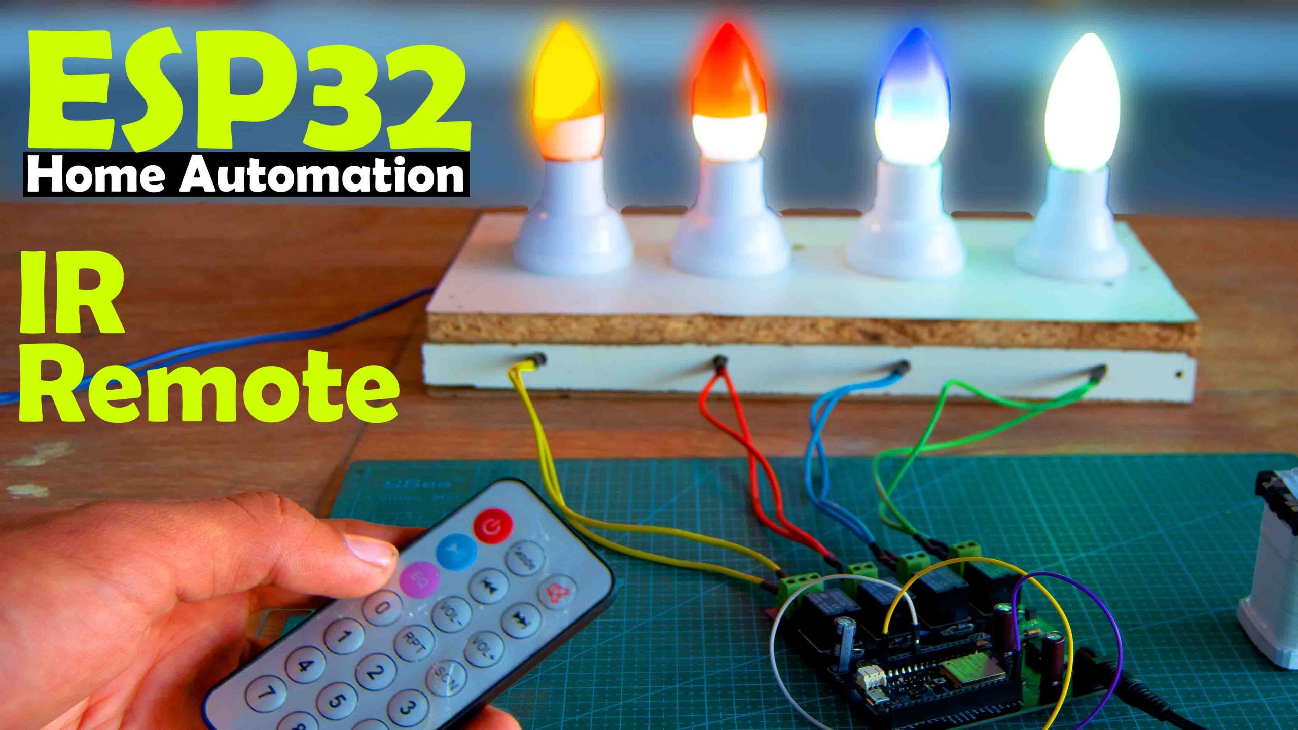 ESP32 Home Automation using IR Remote and Keyes IR Sensor