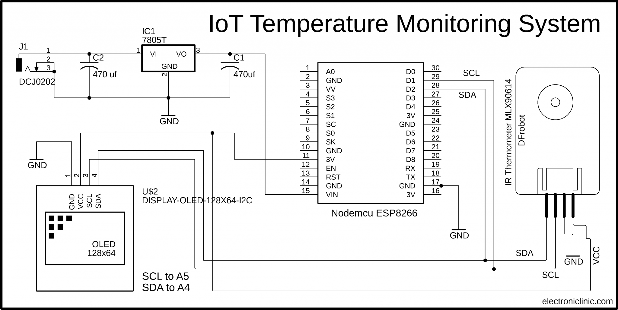 MLX90614 with ESP8266 Nodemcu & Blynk, IoT Temperature Sensor