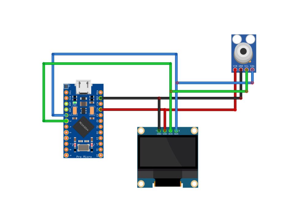 Arduino Pro Micro and MLX90614 Noncontact Infrared Temperature Sensor