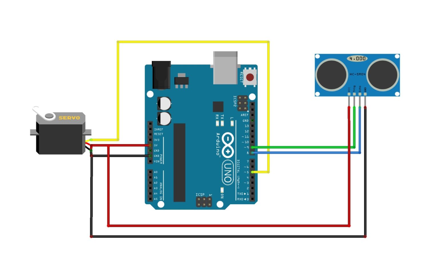 Arduino Servo motor control using Ultrasonic Sensor, Issues solved