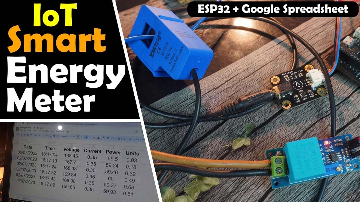 IoT based Smart Energy Meter using ESP32 & Google Sheet or Google