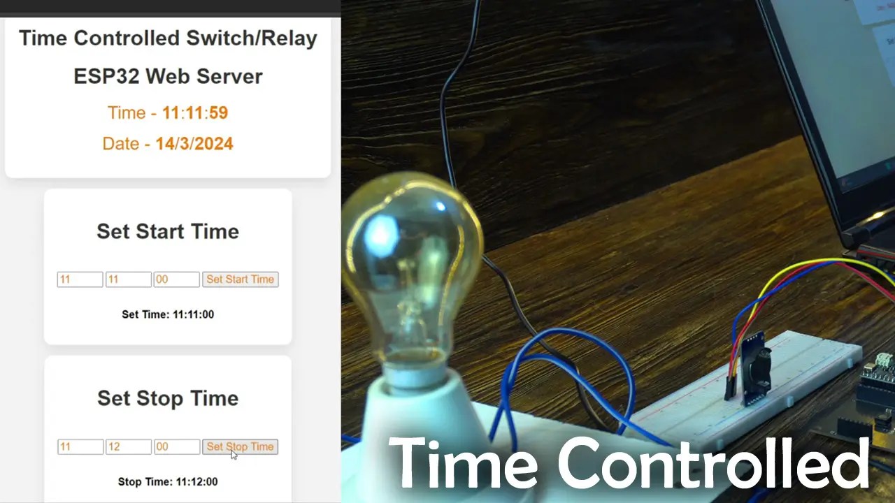 Time Controlled Switch using ESP32  Server and DS3231 RTC
