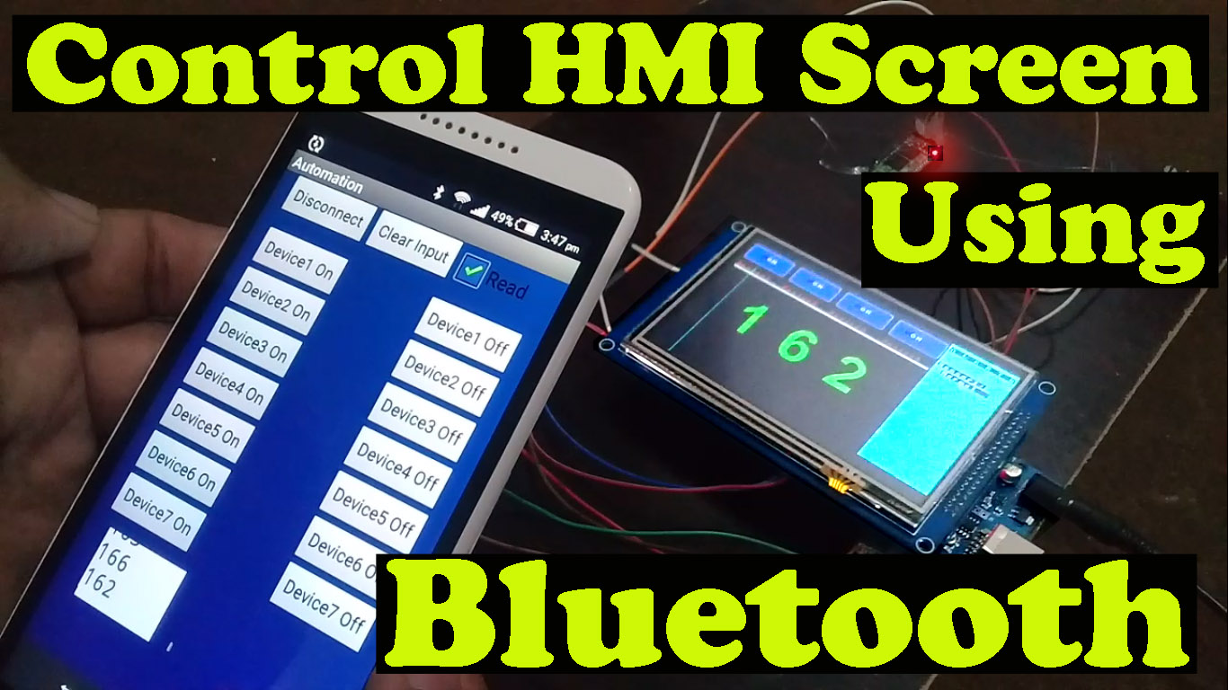 Android HMI development control HMI touch screen using Bluetooth TFT