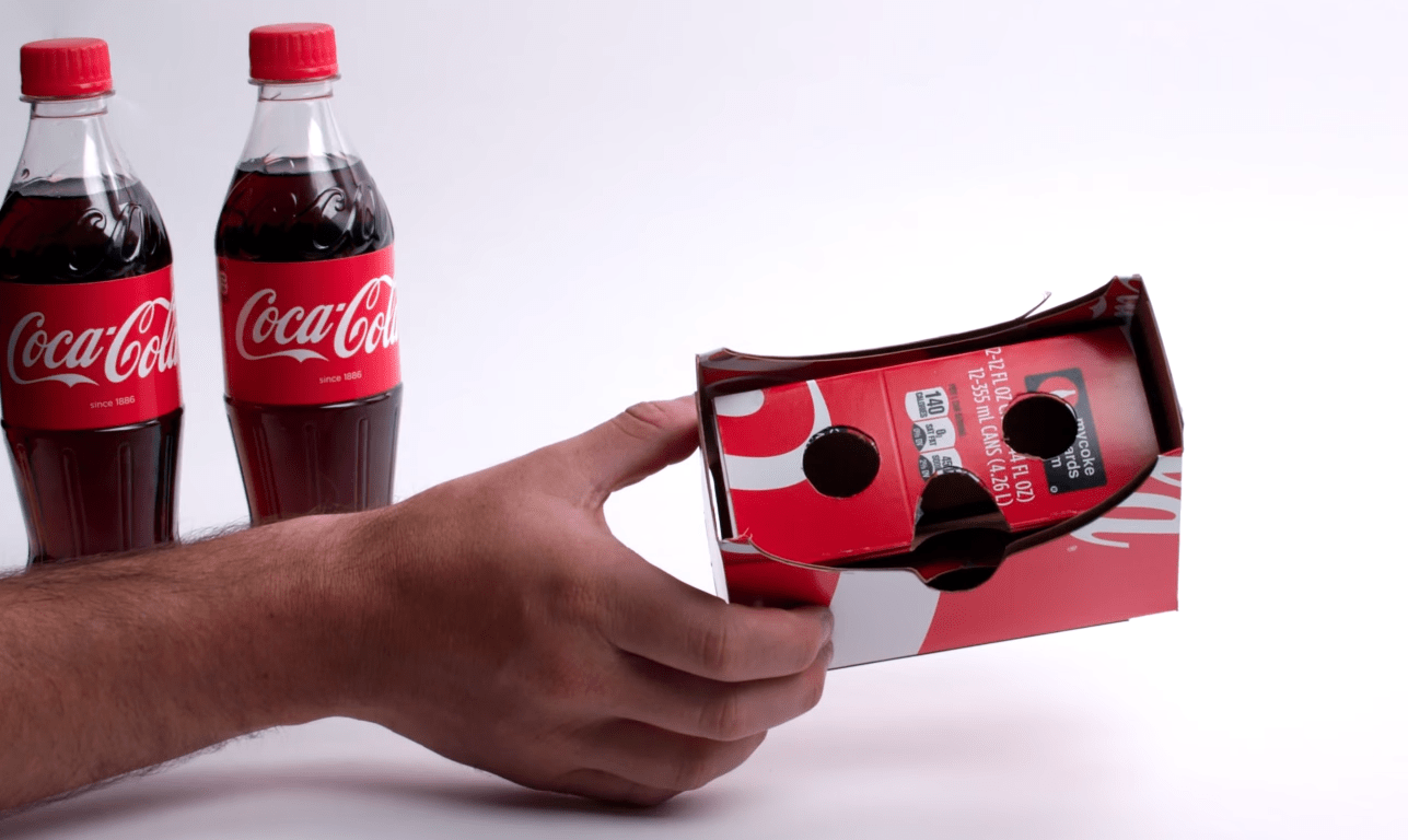 Make your own VR goggles out of CocaCola cardboard packaging