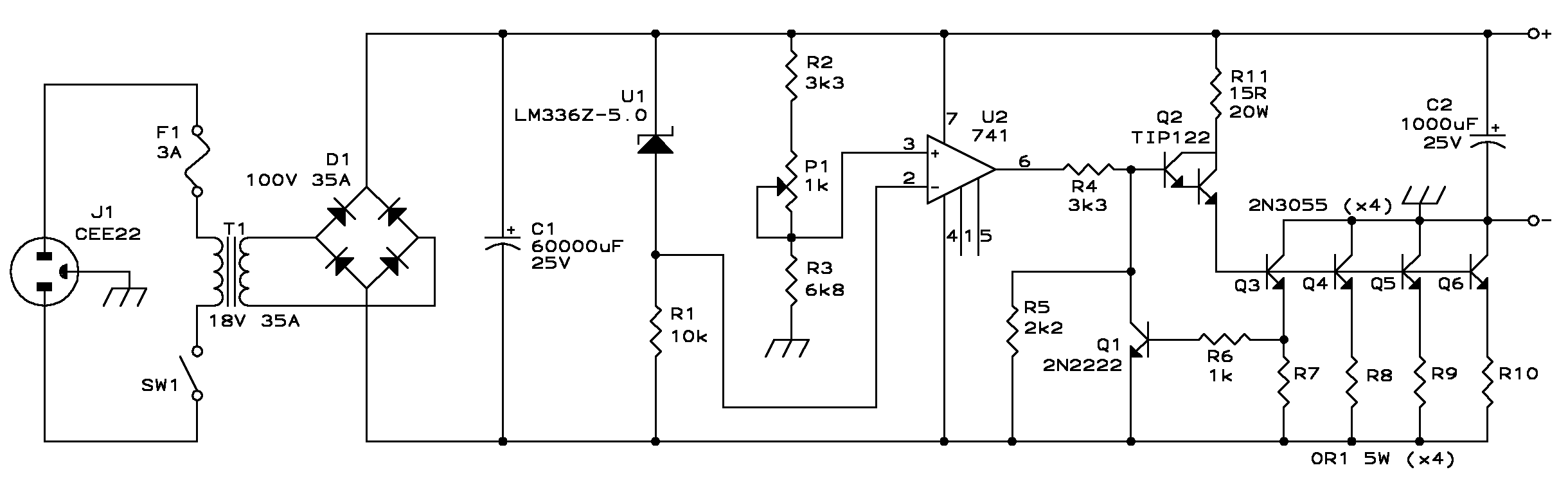 13.8V 20A Linear Power Supply