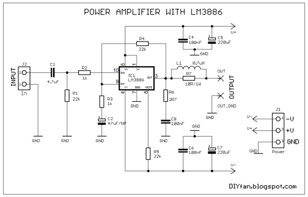 50W Power Amplifier with LM3886 - Electronics-Lab.com