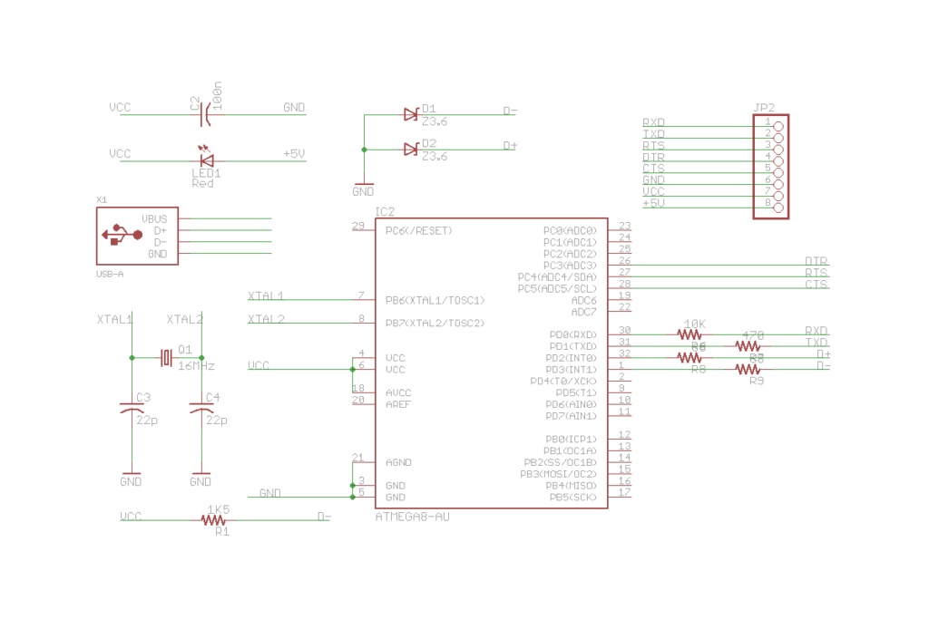 Usb To Serial Converter Using Atmega8