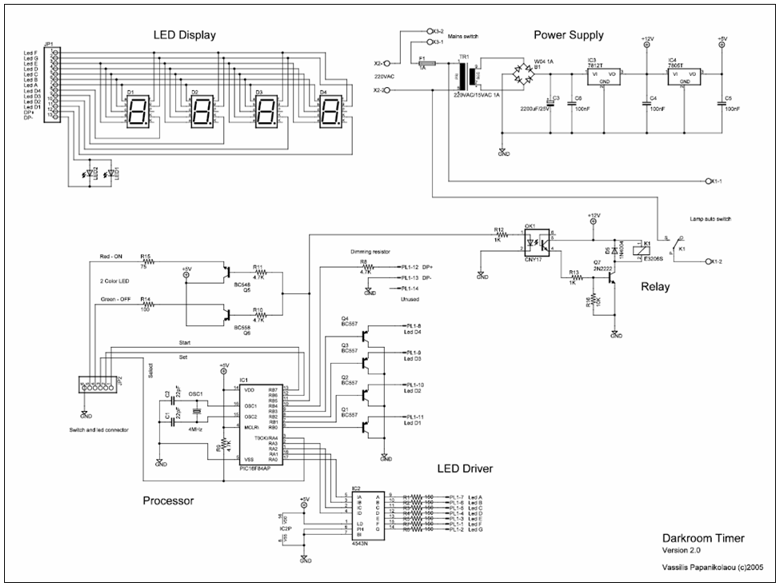 Darkroom Timer v2.0A for PCB Exposure Box