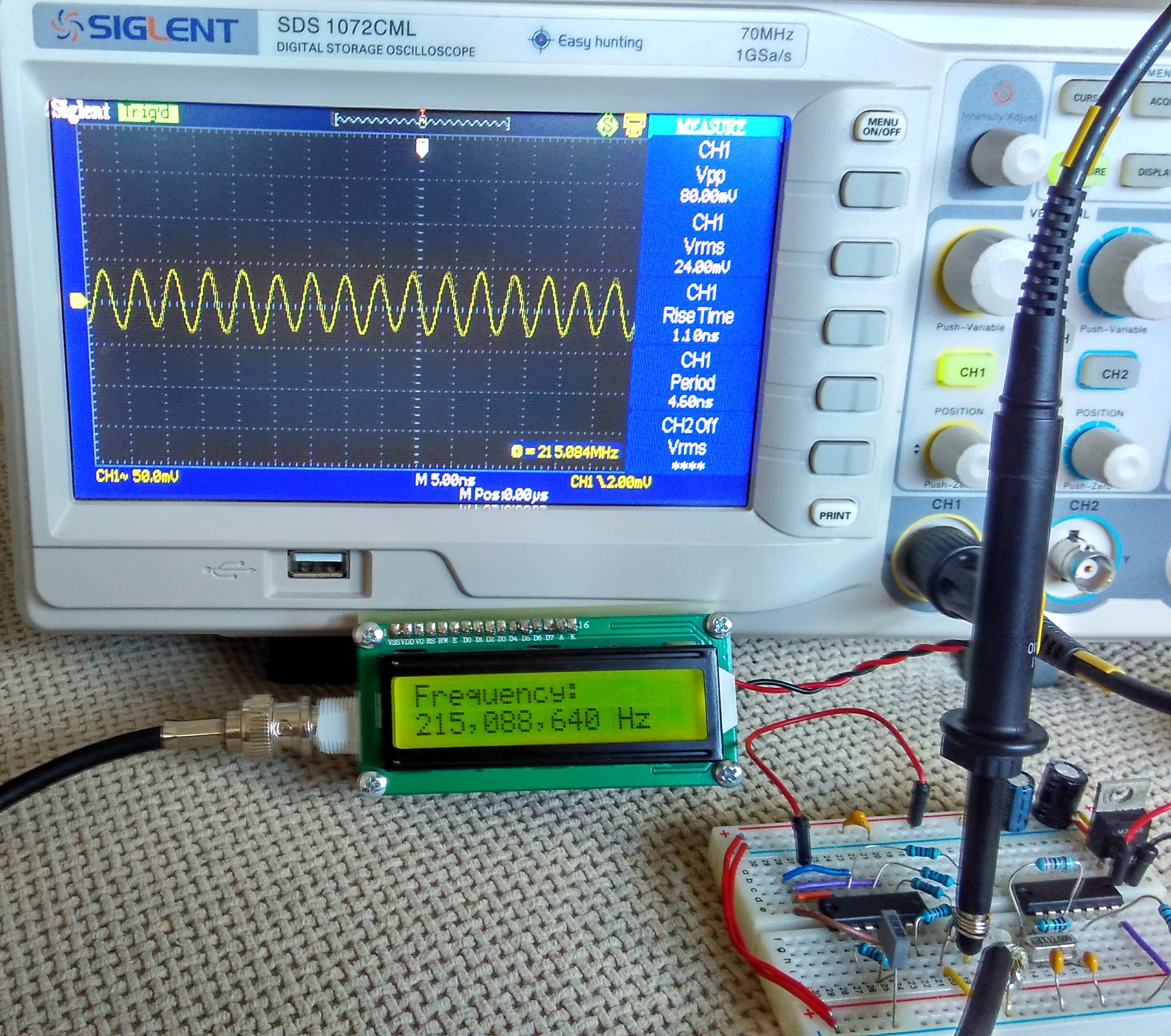 100MHz frequency counter with PIC16F628A LCD Display ElectronicsLab