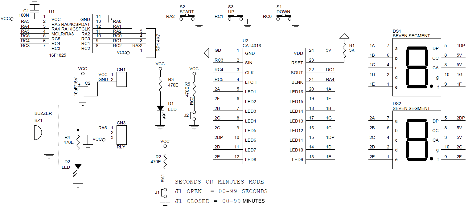 2 Digit Kitchen Timer 0099 Seconds or 0099 Minutes