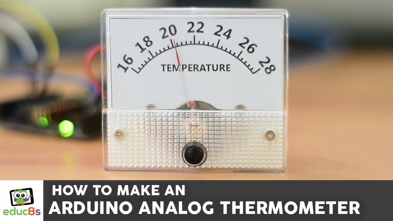 How to make an analog Thermometer with Arduino a DS18B20 and an analog