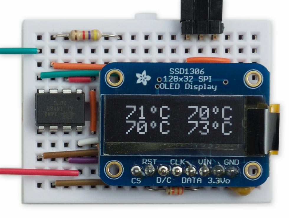 FourChannel Thermometer on OLED display ElectronicsLab