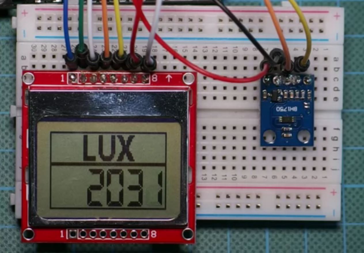DIY Light (Lux) Meter using BH1750 sensor, Arduino and Nokia 5110