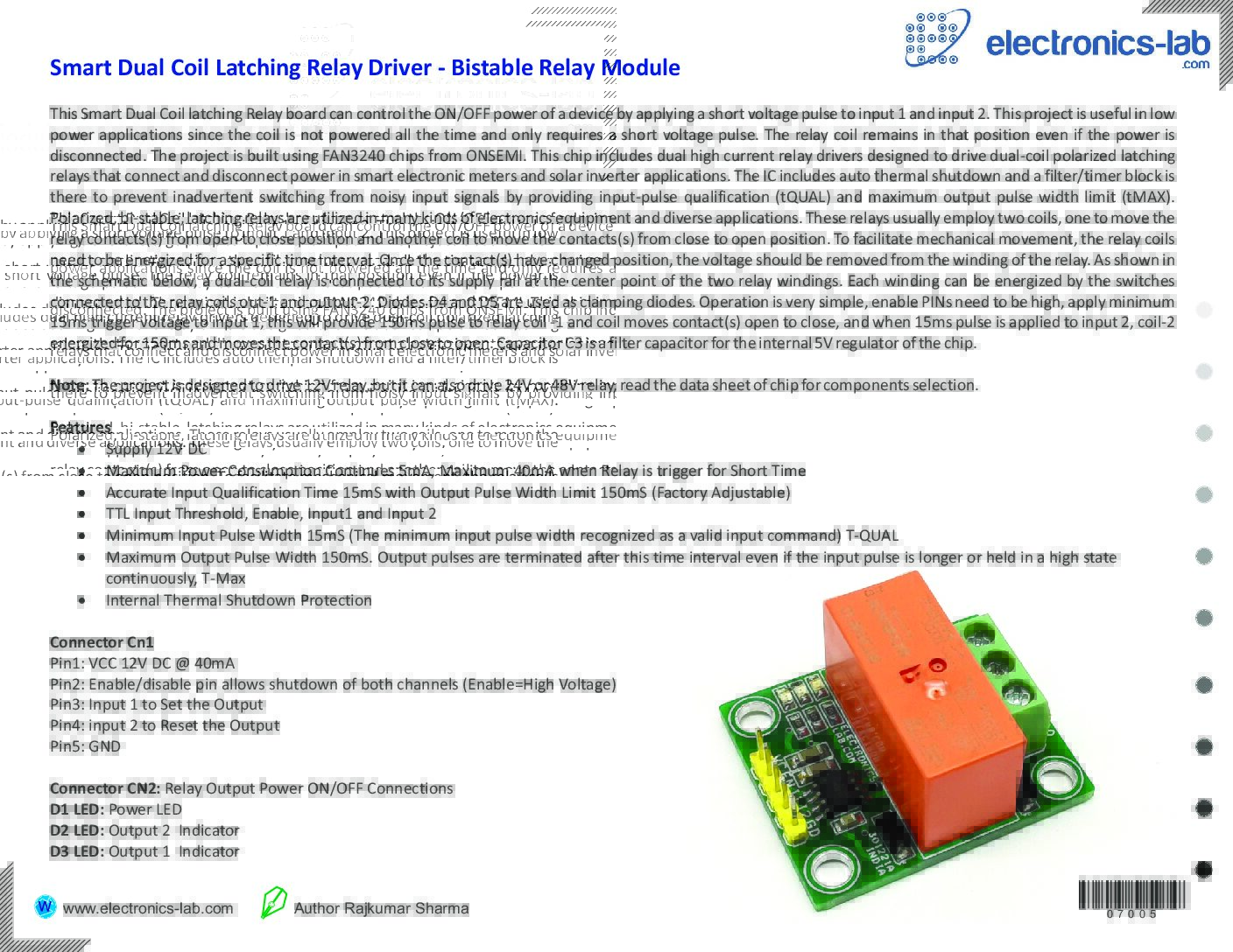 Smart Dual Coil Latching Relay Driver Bistable Relay Module