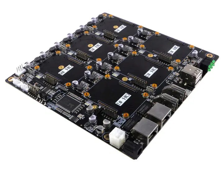 Meet DeskPi Super6C a standard miniITX motherboard with up to Six Raspberry Pi CM4 Modules
