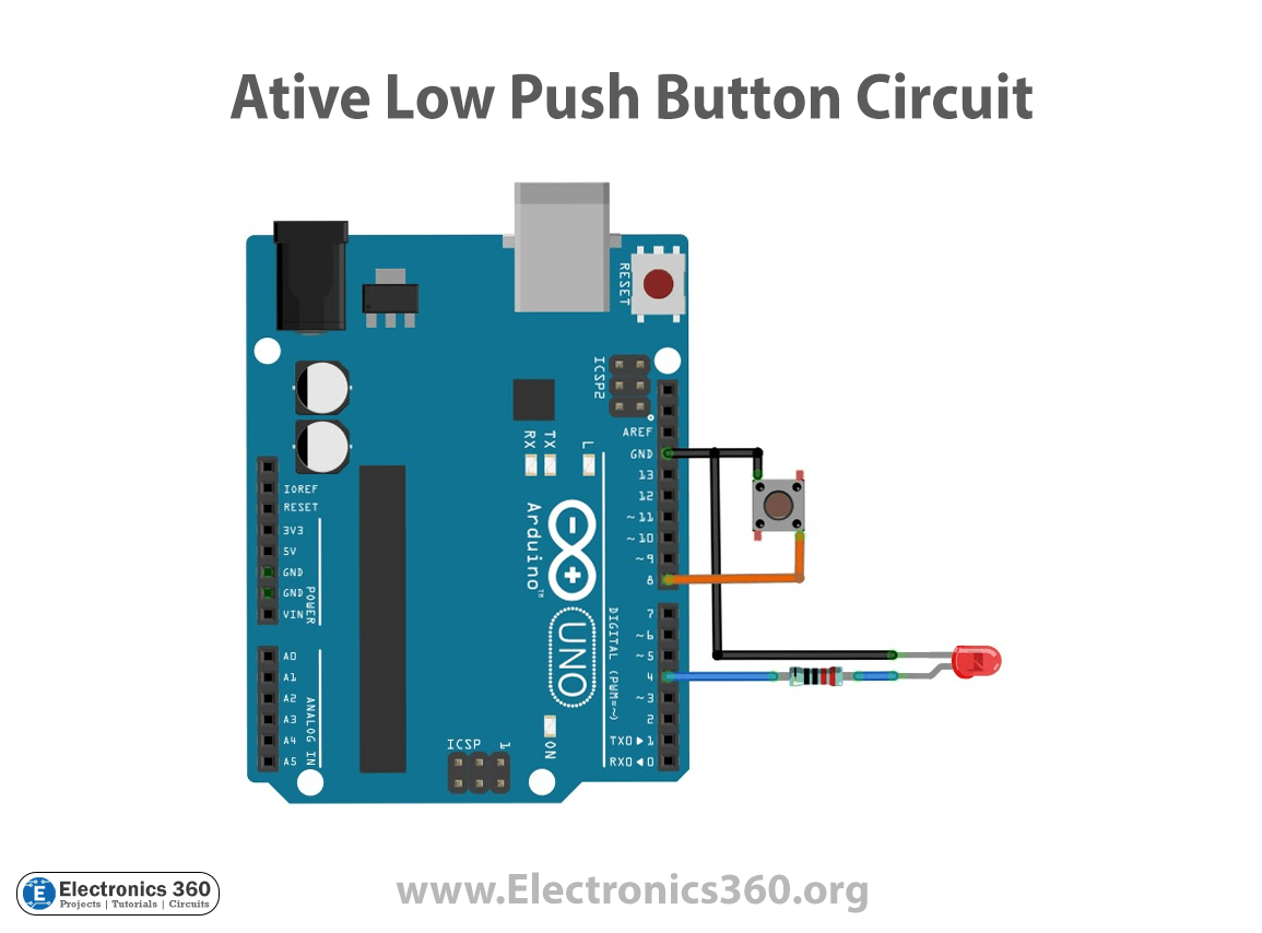 Interfacing a Push Button with Arduino. Electronics 360