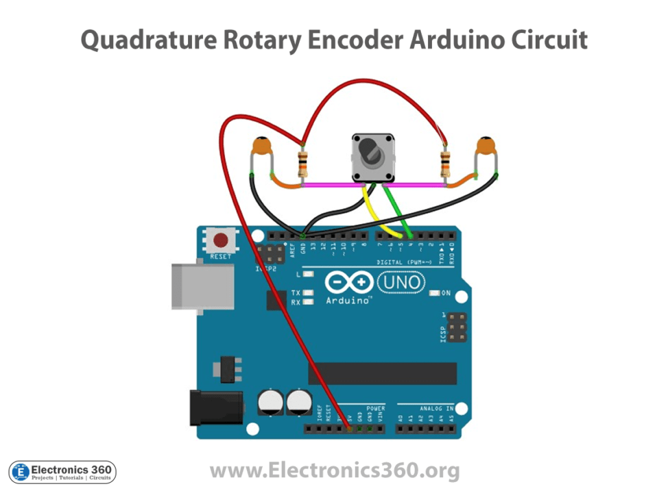Interfacing Quadrature Rotary Encoder with Arduino Electronics 360