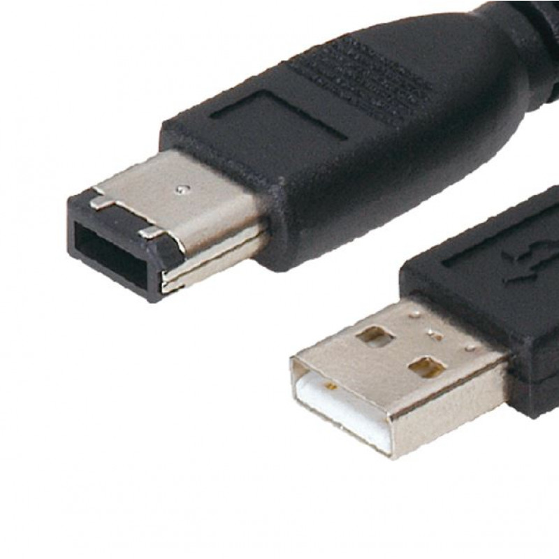 MX Firewire IEEE 1394 6 Pin Male Plug To MX USB A Male Plug Cord 1.5