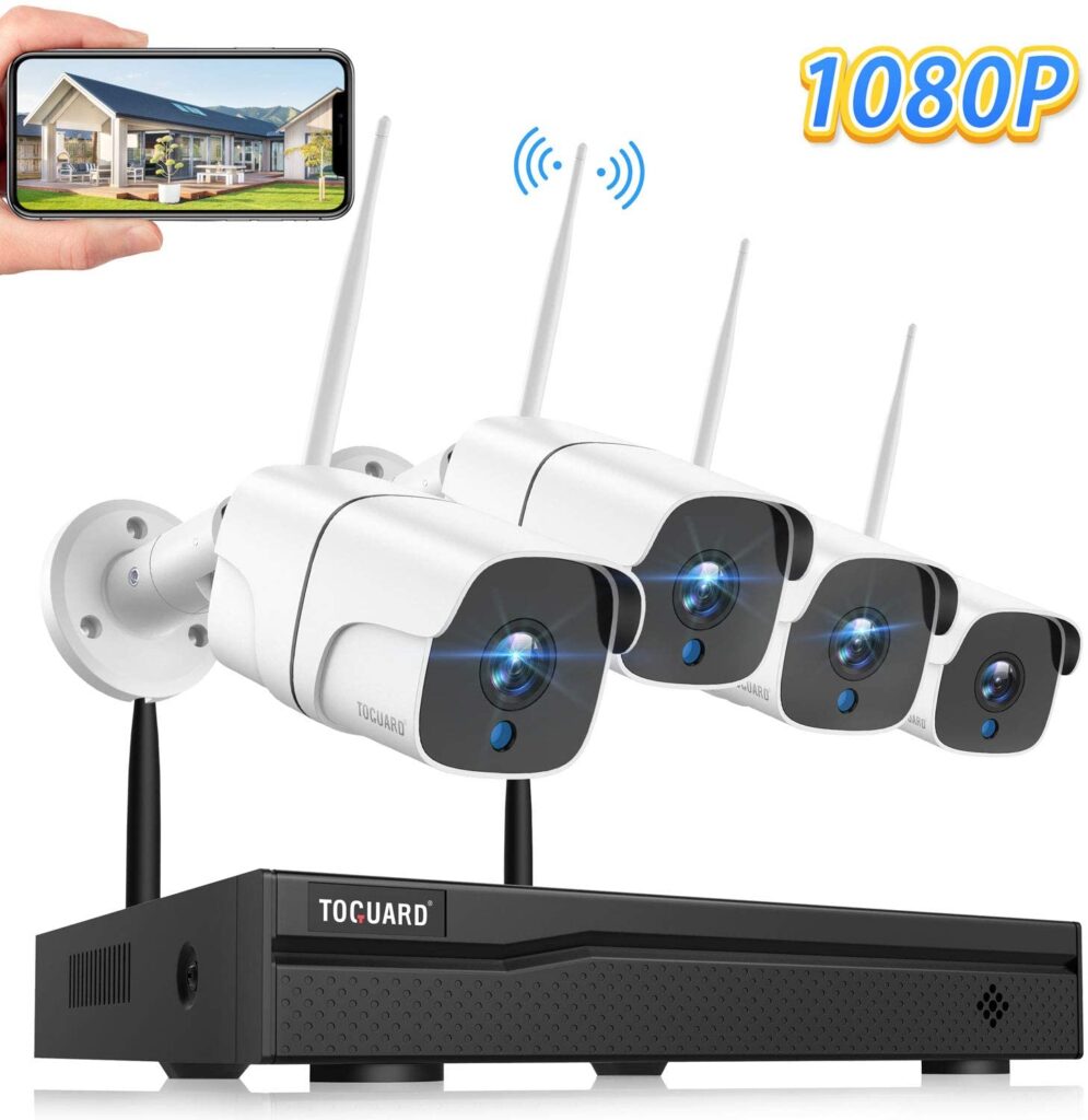 TOGUARD Wireless Security Camera System w/ 8CH 1080P Wireless NVR & 4