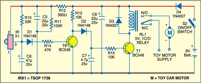 Remote Controlled Toy Car Full Circuit Diagram Available