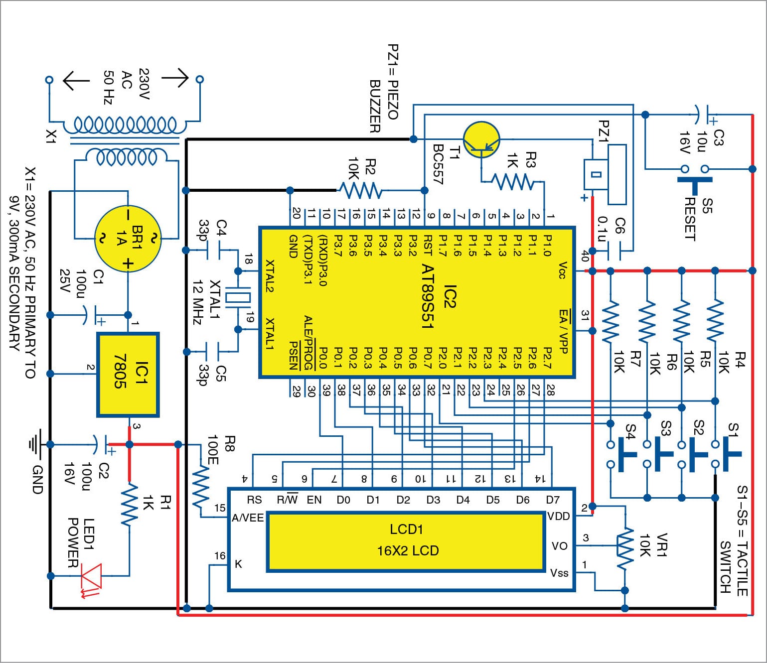 Fastest Finger Press Quiz Buzzer Circuit Diagram - Circuit Diagram