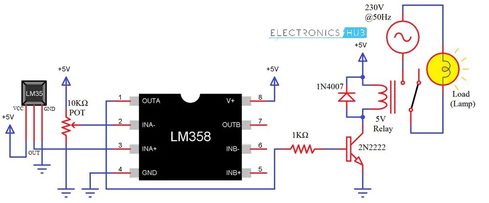Temperature Controlled Switch Using LM35 & LM358: Step-by-Step
