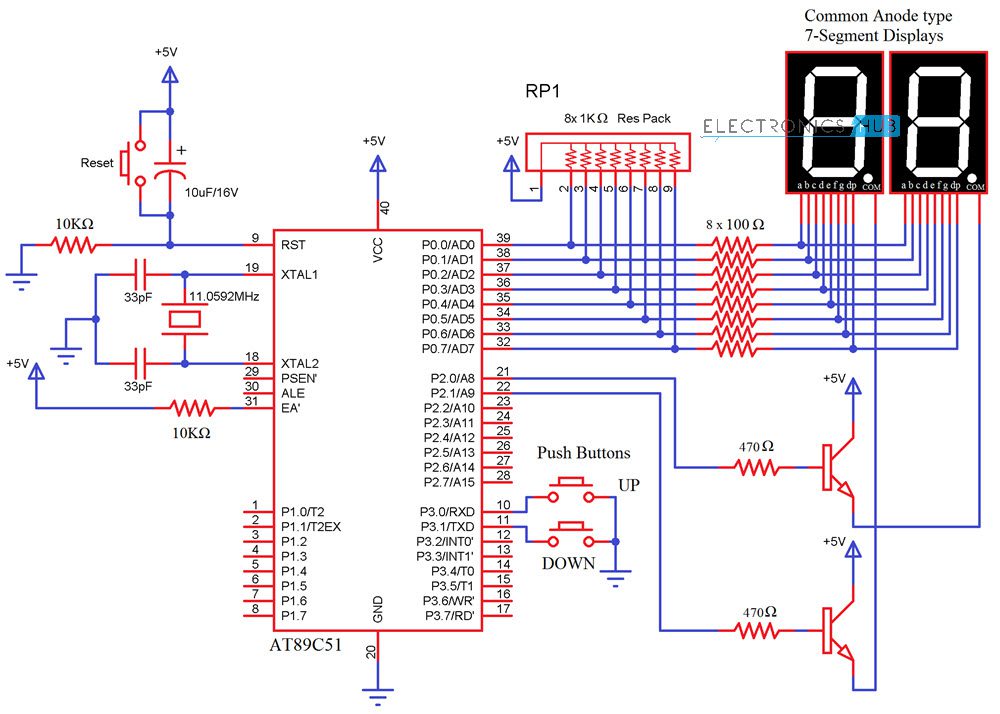 8051 PROGRAMMING 2 Digit Up/Down Counter Circuit 8051 PROGRAMMING 2 Digit Up/Down Counter Circuit