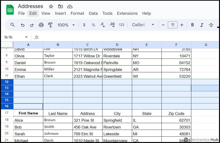How To Delete Empty Rows In Google Sheets? ElectronicsHub USA