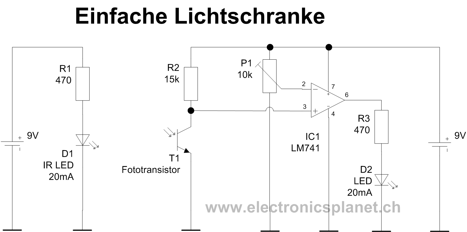 Einfache Lichtschranke