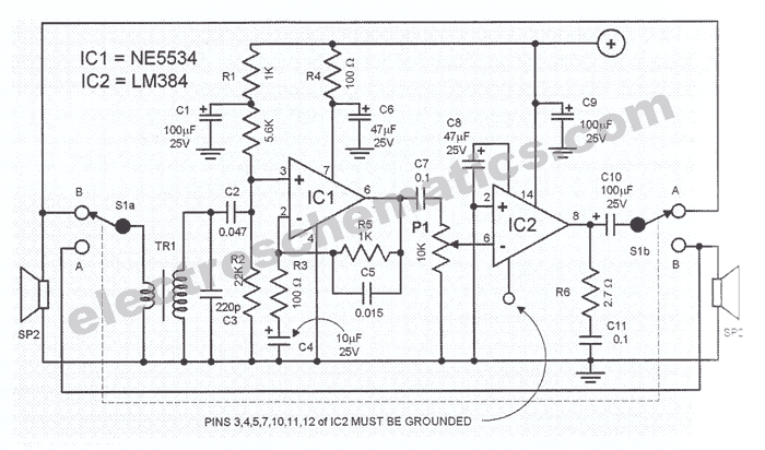 Intercom Circuit - ElectroSchematics.com