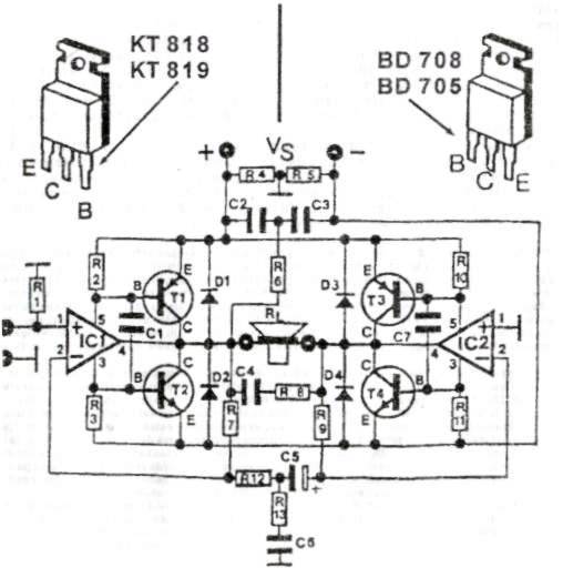 200W Transistor Audio Amplifier Circuit - ElectroSchematics.com