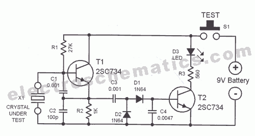 Crystal Tester Circuit - ElectroSchematics.com