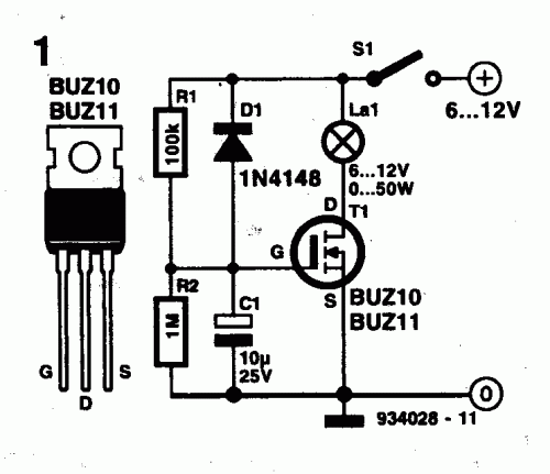 Halogen Light Switch Circuit - ElectroSchematics.com