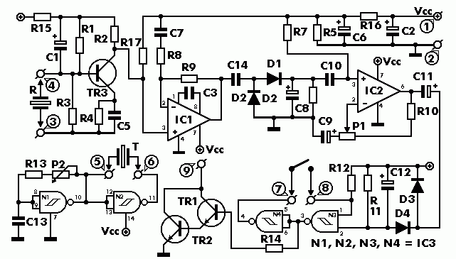 Ultrasonic Sensor Circuit - ElectroSchematics.com