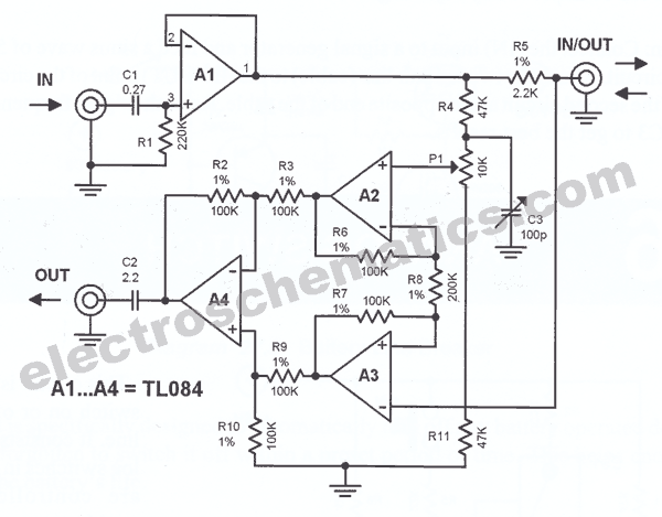 Full Duplex Audio Line Circuit - ElectroSchematics.com