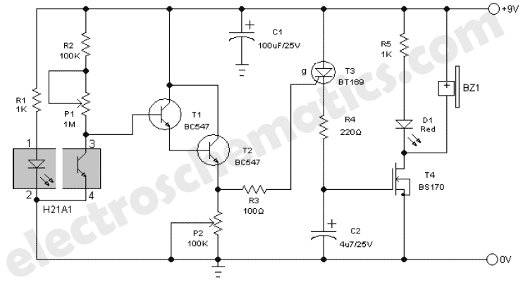Smoke Detector Alarm Circuit