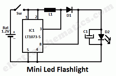 Mini Led Flashlight with LT1073 IC