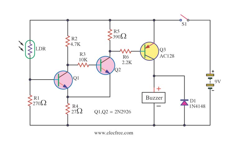 DIY LDR Switch Circuits - ElectroSchematics.com