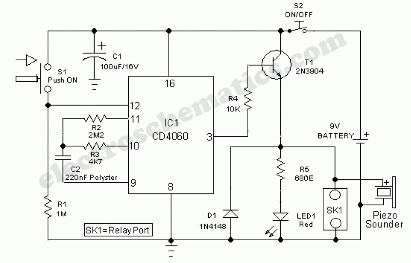 Door Timer Circuit with Alarm - ElectroSchematics.com