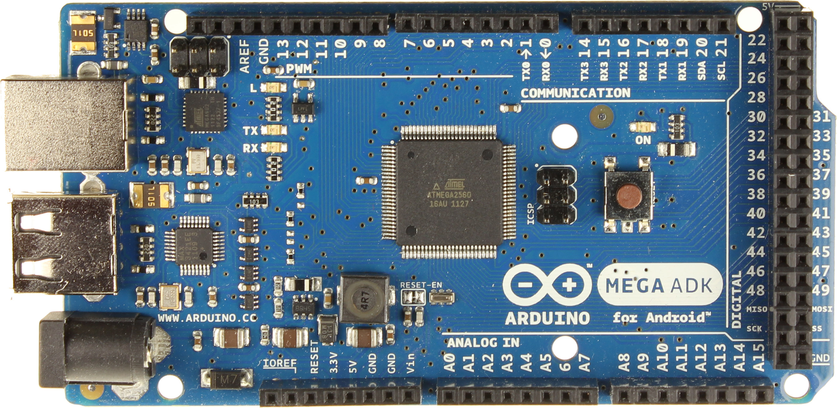 Arduino Mega ADK Pinout - ElectroSchematics.com