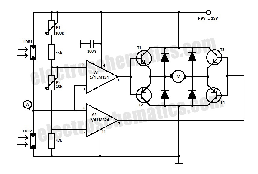 DIY Solar Tracker System Circuit