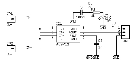 ACS712 Current Sensor Module Circuit for Microcontrollers