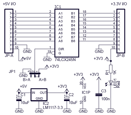 Bidirectional Logic Level Converter IC Circuit