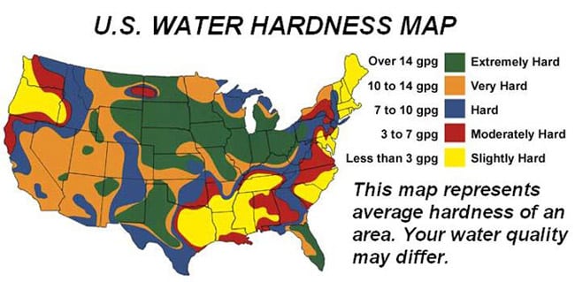 Electronic Water Descaler Map of Hard Water Areas