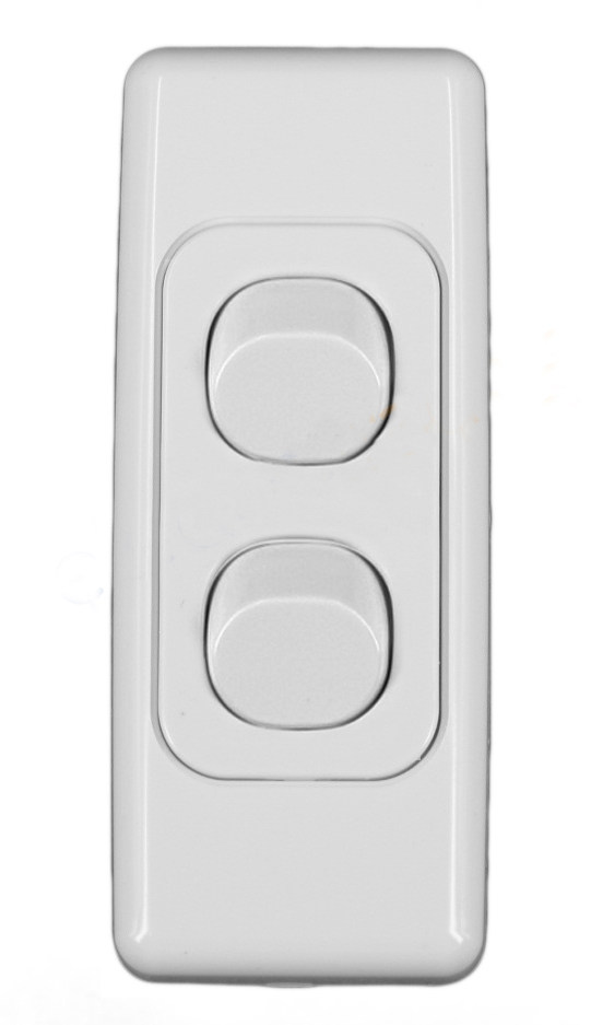 Clipsal 2032A 2 Gang Architrave Light Switch 2000 Series