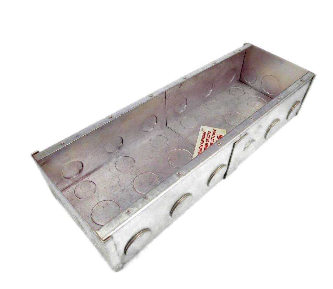 Clipsal 164/3 Galvanised Metal Wall Box, 3 Gang, Series 164