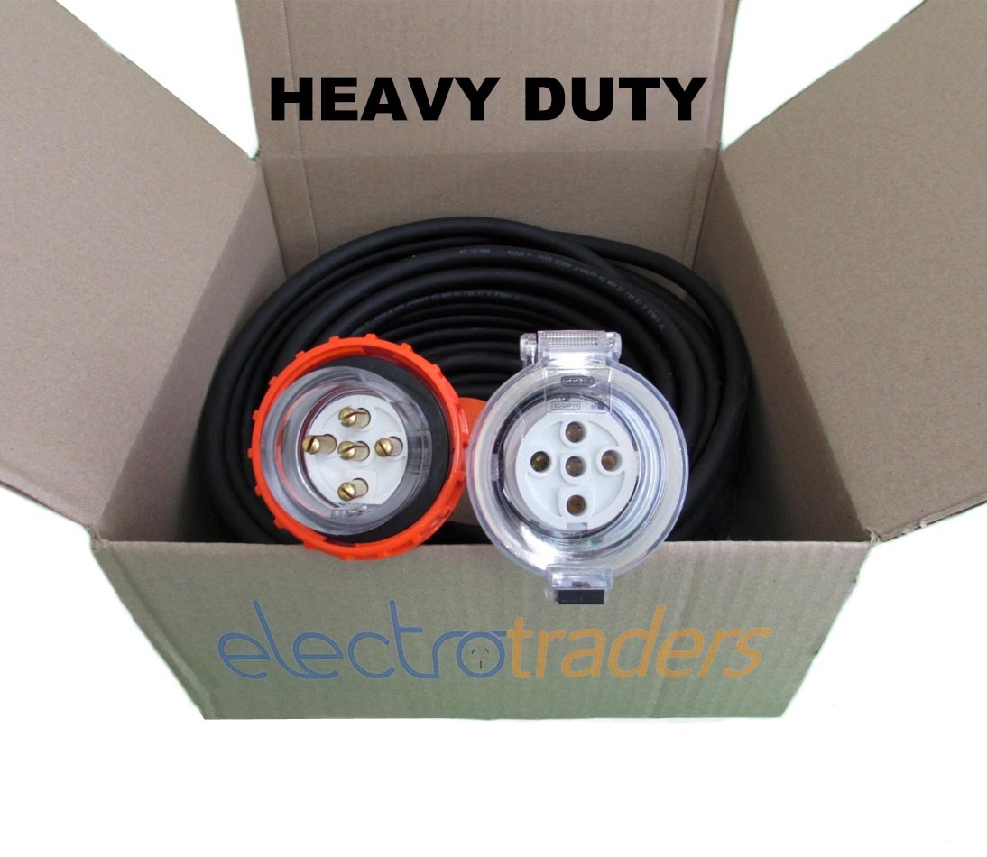 10 Amp Heavy Duty Extension Lead 3 Phase 5 Pin 30 Metres